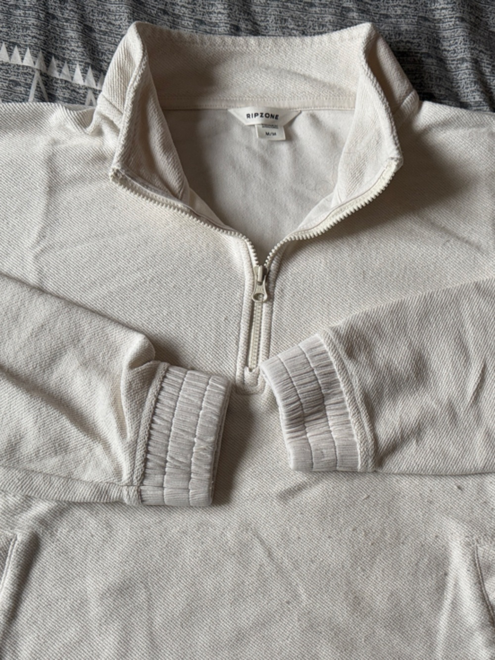 Ripzone Cream Quarter-Zip Crop Sweatshirt